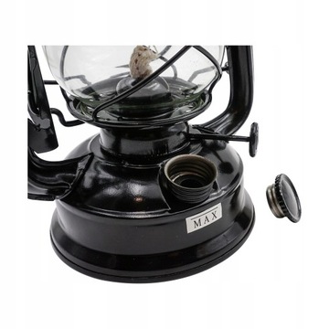 РЕТРО МАСЛЯНАЯ ЛАМПА С ФИТИЛЕМ + МАСЛО 0,5 Л, ЧЕРНАЯ