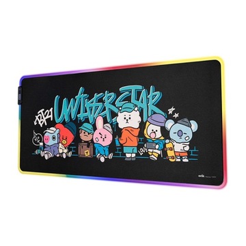 Oryginalna Mata gamingowa na biurko BT21 z podświetleniem LED RGB 90x40cm