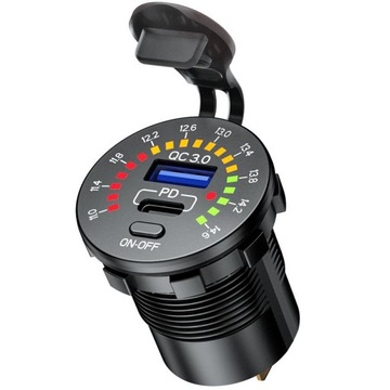 Разъем USB-C + USB QC MOTORCYCLE для руля TypeC