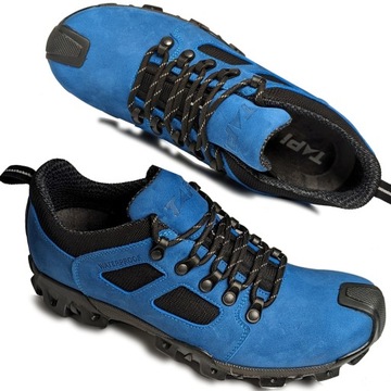 Krótkie buty trekkingowe młodzieżowe TAPI niebieskie skóra membrana 39