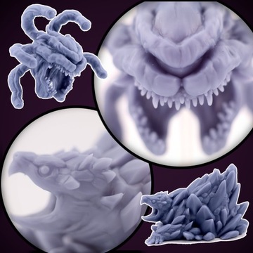 Bullywugs - Żabołaki - 4 figurki do RPG (D&D, Pathfinder) - skala 32 mm