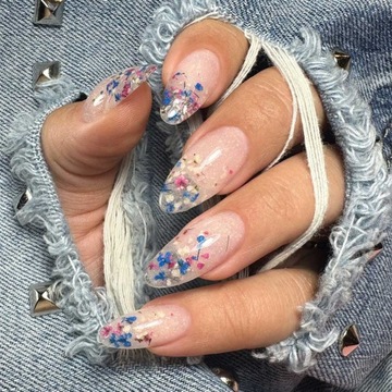 Suszone kwiatki do paznokci Royal Blue Niebieskie kwiaty MollyLac + PILNIK