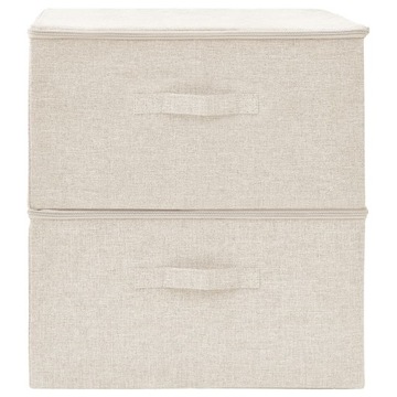 ДЕКОРАТИВНЫЕ КОНТЕЙНЕРЫ ДЛЯ ХРАНЕНИЯ, 2 ШТ, БЕЖЕВАЯ ТКАНЬ