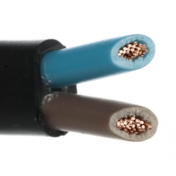 Светодиодный кабель черный OMYp 2х0,75 плоский 10м.