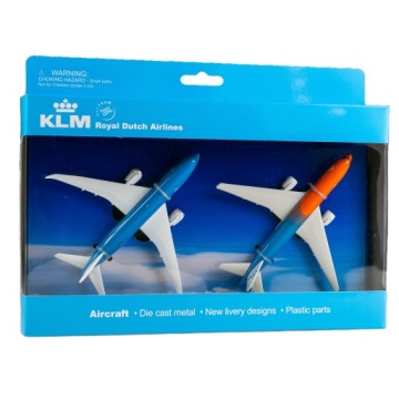 ZESTAW DWÓCH MODELI SAMOLOTÓW DLA DZIECI KLM B787 / B777 ORANGE PRIDE