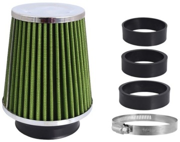 STOŻKOWY FILTR POWIETRZA SPORTOWY Zielony + 3 ADAPTERY
