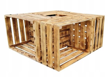 Stolik drewniany ze skrzynek 50x50