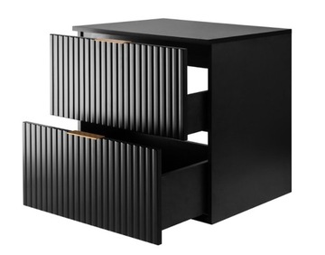 Черная тумба под умывальник 80. Модные рифленые фасады из МДФ ТОП!