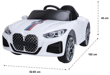 Спортивный автомобиль-кабриолет M4 с аккумулятором, КОЖАНАЯ РУЧКА, СВЕТОДИОДНЫЙ ПУЛЬТ ДИСТАНЦИОННОГО УПРАВЛЕНИЯ, АМОРТИЗАТОРЫ