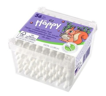Bella Happy BEZPIECZNE PATYCZKI HIGIENICZNE bawełna Z OGRANICZNIKIEM