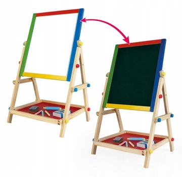 ДВУХСТОРОННЯЯ МАГНИТНАЯ ДОСКА ДЛЯ СУХОГО СТИРАНИЯ ДЛЯ ДЕТЕЙ + МЕЛКИ