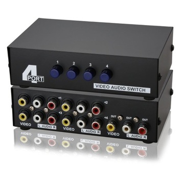 SWITCH 4IN1 AV RCA CHINCH 4x разветвитель АДАПТЕР