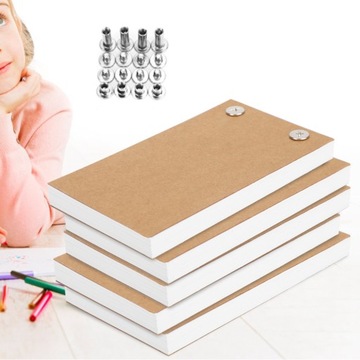 ZESTAW 5X FLIP BOOK ODDZIELNE RĘCZNIE MALOWANE KSIĄŻKI ŚRUBY