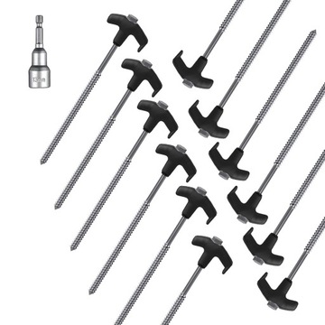 Strong TENT PEGS, СТАЛЬНЫЕ колышки для палатки, 25 см, 12 шт.