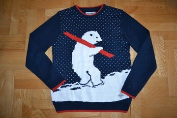 501 #Threadbare- Sweter świąteczny niedźwiadek M