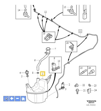 БАЧОК ОМЫВАЮЩЕЙ ЖИДКОСТИ OE VOLVO V60 V60CC