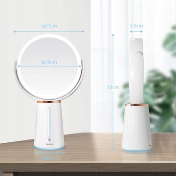 Косметическое зеркало Auxmir, двустороннее, 360°, 10-кратное увеличение
