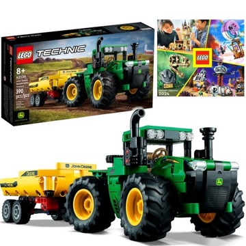 LEGO TECHNICS 42136 Traktor Ciągnik JOHN DEERE z przyczepą + KATALOG LEGO