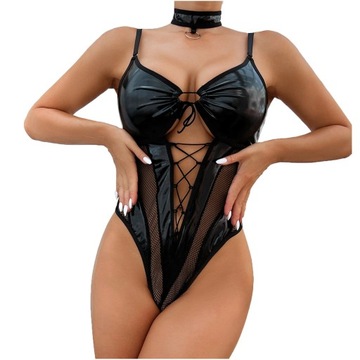Body damskie zapięcie w kroku Seksowne Sexy czarne
