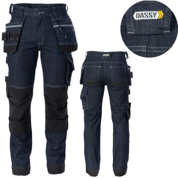 Spodnie robocze jeans BHP Elastyczne Męskie Dassy Melbourne stretch 54