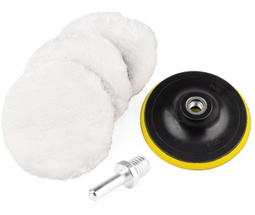 НАБОР ГУБКИ 3 МЕХА + 3 ПОЛИРОВКИ ГУБКИ 150 мм ДЛЯ сверл на липучке