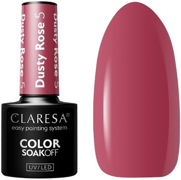 LAKIER HYBRYDOWY DUSTY ROSE 5 - 5g CLARESA Kobieca czerwień