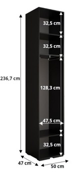 Гардероб с полками INOVA 1 1.5SZ