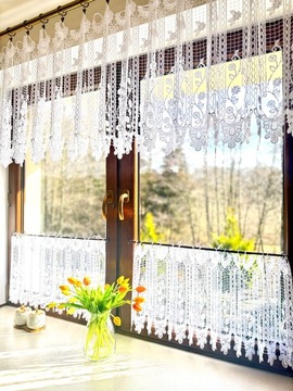 Zazdrostka Gipiura Biała Firanka Do Pokoju Do Kuchni Na Wymiar 90 wys