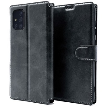 ETUI Z KLAPKĄ FLIP WALLET DO SAMSUNG A71 + SZKŁO HARTOWANE