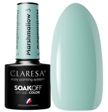 CLARESA MARSHMALLOW 3 LAKIER HYBRYDOWY PASTELOWA MLECZNA MIĘTA