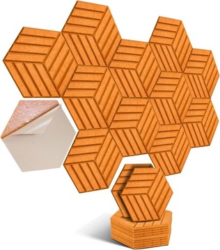 PANELE AKUSTYCZNE SAMOPRZYLEPNE POMARAŃCZOWE 30X26 PREMIUM