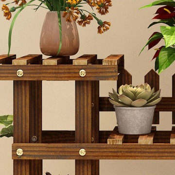 ДЕРЕВЯННАЯ ПОДСТАВКА ДЛЯ ЦВЕТОВ МНОГОЯРУСНАЯ ПОЛКА + АКСЕССУАРЫ