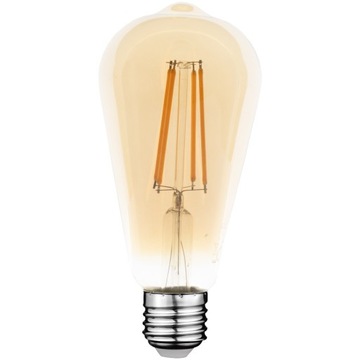 Żarówka ST64 10W E27 Amber Edison Ozdobna Filament