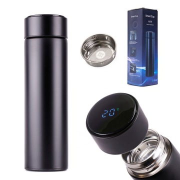 TERMOS KUBEK TERMICZNY SMART LED 500ml czarny