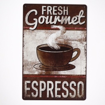 Tabliczka dekoracyjna metalowa FRESH ESPRESSO