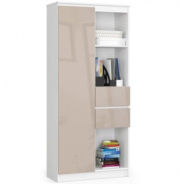 REGAŁ BIUROWY MEBLE SZAFKA SZUFLADY 80cm BIAŁY