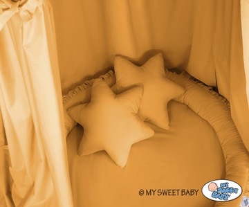 Zestaw: Baldachim wiszący gniazdko poduszki musztardowy