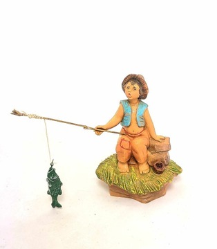 Figura do Szopki firmy FONTANINI- Wędkarz siedzący do fig. o wysokości 12cm