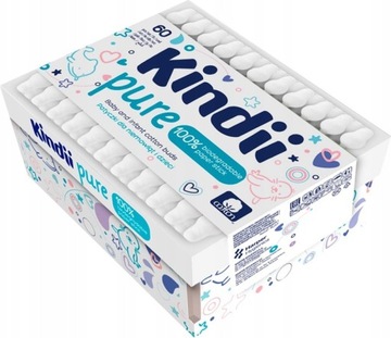 Kindii Pure patyczki dla niemowląt i dzieci 60szt.
