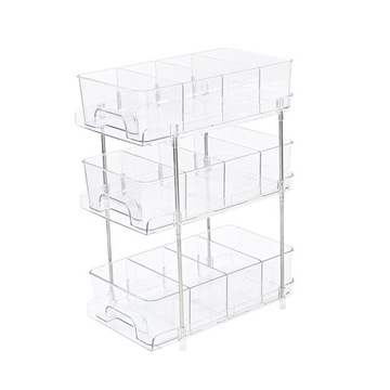 Прозрачный выдвижной органайзер под раковину Organi.