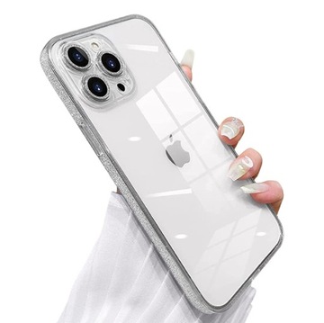 ETUI BROKATOWE CASE do Apple iPhone 13 Pro Srebrny