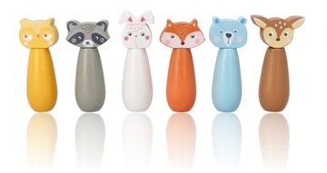 Деревянные кегли лесные звери 3+ Adam Toys