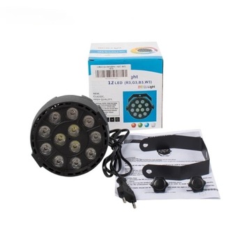 LED 12X3W IMPREZA Z DJ-EM ŚWIATŁA RGB EFEKT DISCO OŚWIETLENIE SCENICZNE