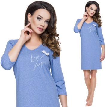 BAWEŁNIANA KOSZULA NOCNA - RĘKAW 3/4 BAWEŁNA XL