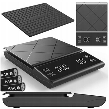 КУХОННЫЕ ВЕСЫ СЕНСОРНЫЕ ЦИФРОВЫЕ КОФЕЙНЫЕ ВЕСЫ С ТАЙМЕРОМ 3000г / 0,1г