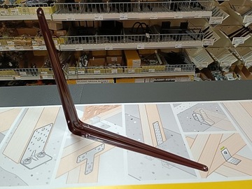 UCHWYT WSPORNIK KĄTOWNIK PODPÓRKA PÓŁKĘ DO PÓŁKI BRĄZOWY METALOWY 400x350MM