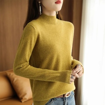 23Autumn Winter New Half Turtleneck Sweater Women'