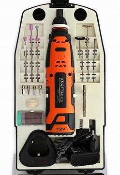 MINI SZLIFIERKA AKUMULATOROWA 12V + AKCESORIA KD1669 WIELOFUNKCYJNA