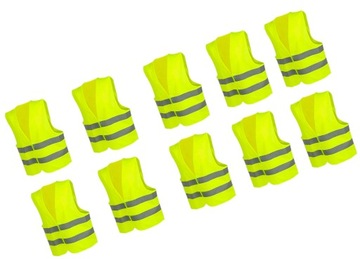 KAMIZELKA ODBLASKOWA OSTRZEGAWCZA ŻÓŁTA 10SZT. C3P36