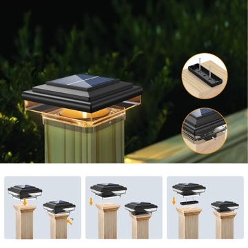 2шт светодиодный солнечный фонарь 100*100 мм столб для забора